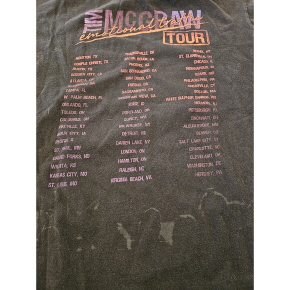 TIM MCGRAW EMOTIONAL TRAFFIC TOUR SHORT SLEEVE T SHIRT SIZE Medium ADULT UNISEX - Picture 5 of 8